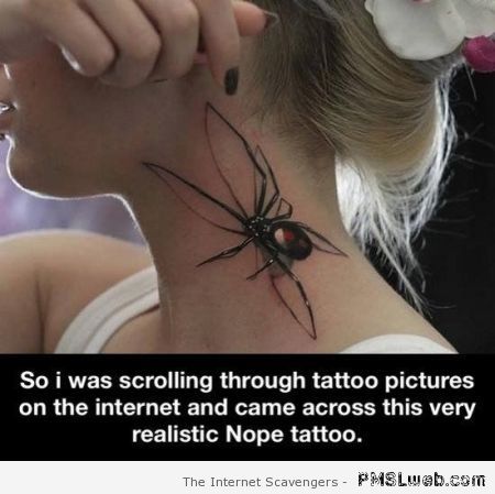 Spider nope tattoo – Miscellaneous pics at PMSLweb.com
