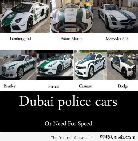 Dubai police cars humor at PMSLweb.com