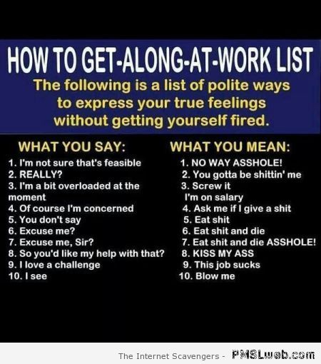 How to get along at work at PMSLweb.com