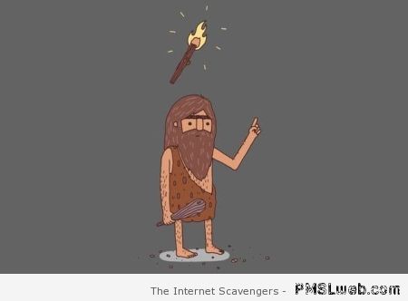 Caveman has an idea humor at PMSLweb.com