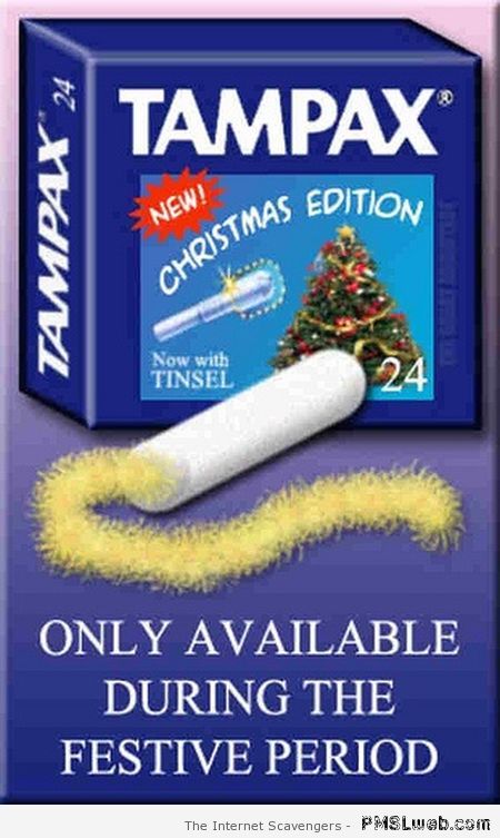 Tampax Christmas edition at PMSLweb.com