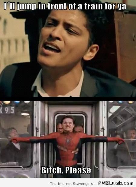 Bruno Mars and Spiderman meme at PMSLweb.com