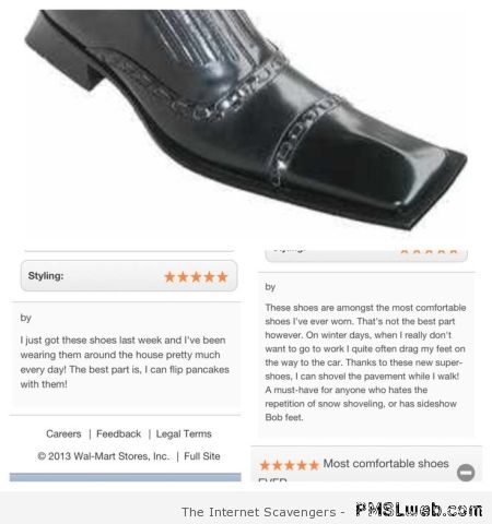 Funny shoe review – Wednesday humor at PMSLweb.com