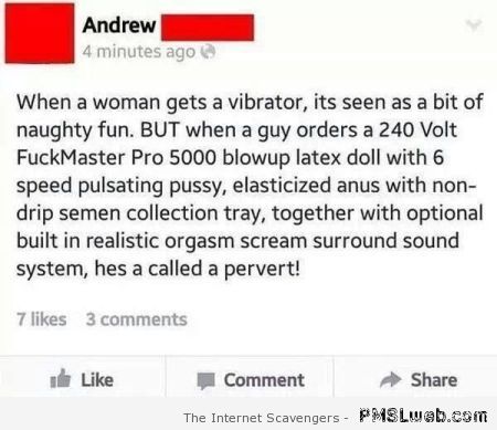 When a	woman gets a vibrator at PMSLweb.com