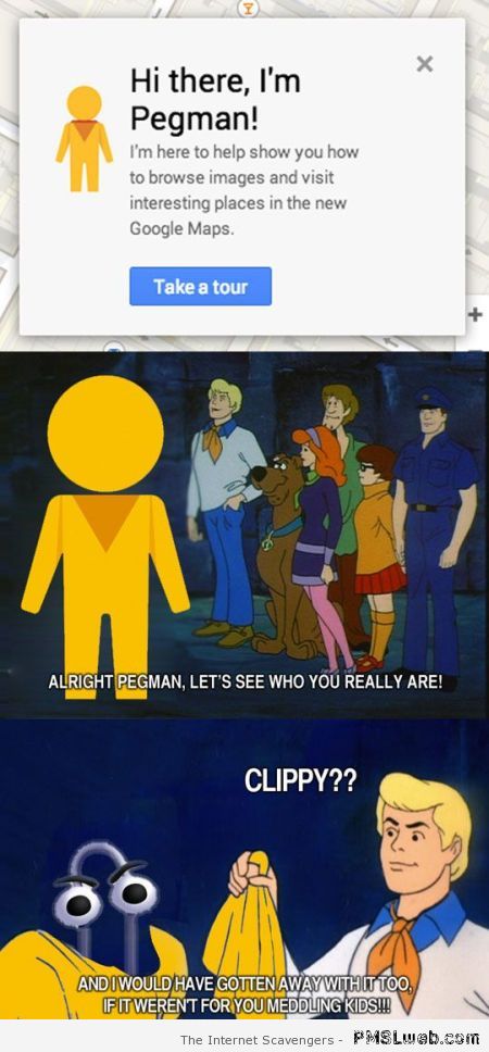 Pegman is clippy – Wednesday humor at PMSLweb.com