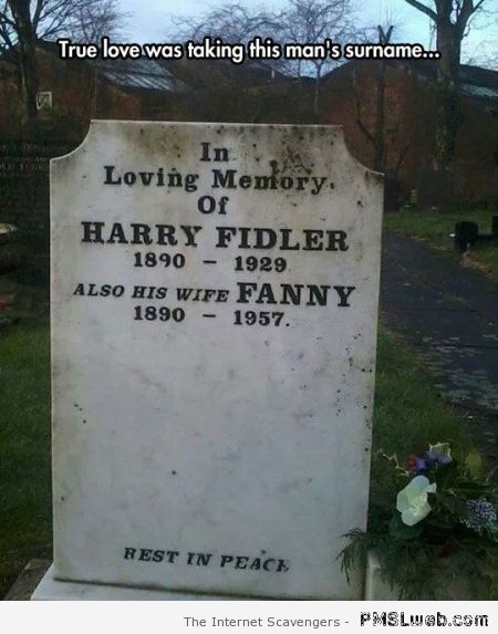 Fanny Fidler grave stone  - TGIF LMAO at PMSLweb.com