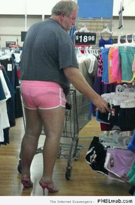 Man picking sexy shorts – Walmart humor at PMSLweb.com