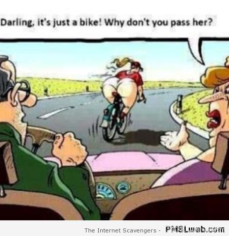 Funny bicycle cartoon at PMSLweb.com
