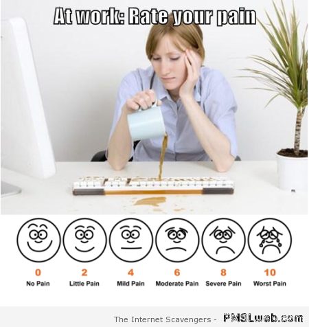 Rate your pain at work at PMSLweb.com