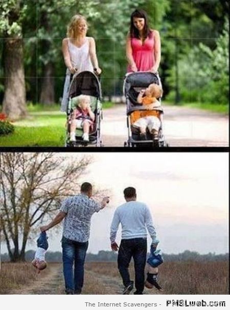 Women with kids versus men