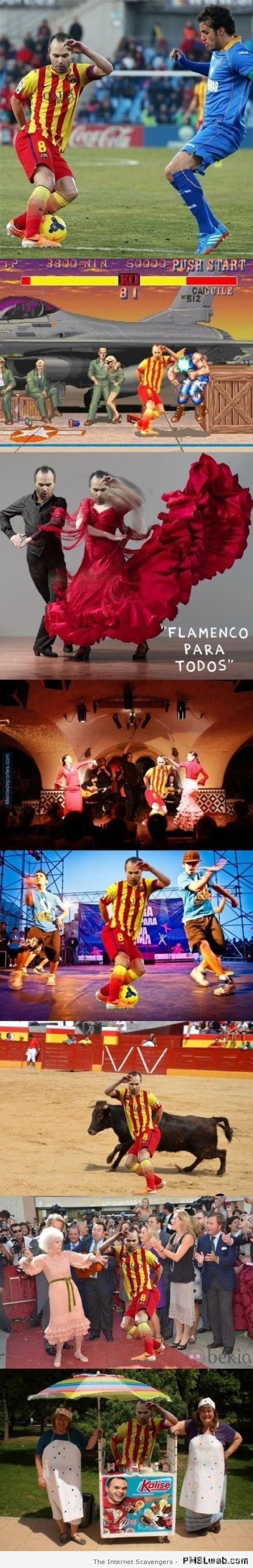 Iniesta is dancing meme at PMSLweb.com