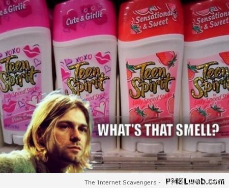 Teen spirit body wash and Cobain humor at PMSLweb.com