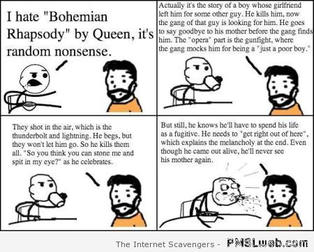 Bohemian Rhapsody meme – Rock music funnies at PMSLweb.com