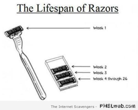 Lifespan of razors at PMSLweb.com