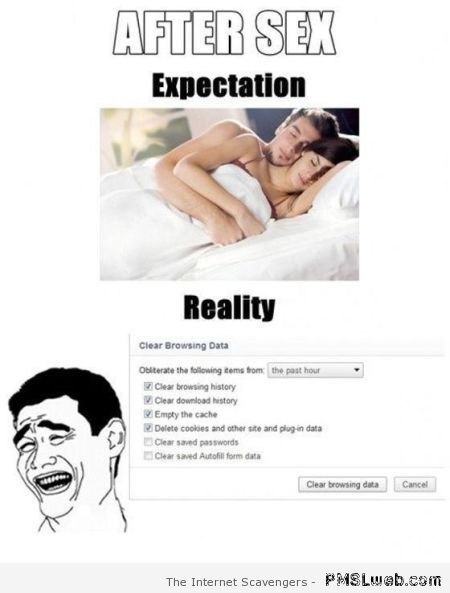 After sex expectations versus reality at PMSLweb.com