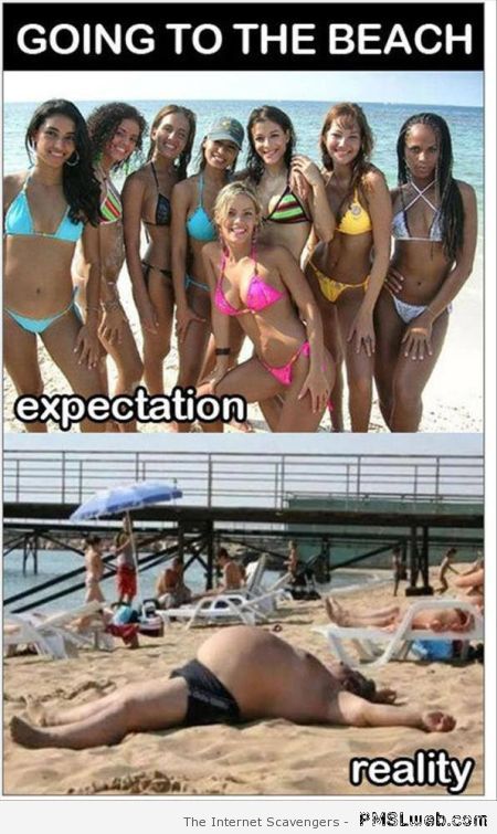 Going to the beach expectations vs reality at PMSLweb.com
