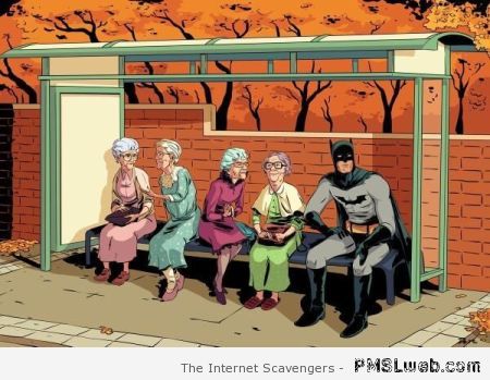 Batman at the bus stop at PMSLweb.com