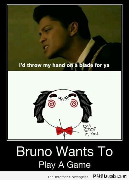 Bruno Mars wants to play a game at PMSLweb.com