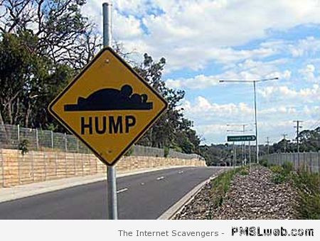 Funny hump road sign at PMSLweb.com