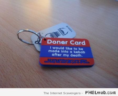 Funny doner card at PMSLweb.com