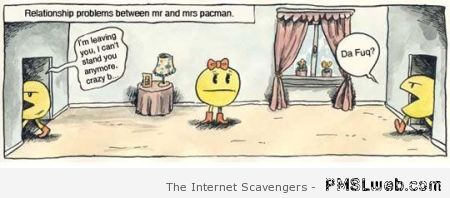 Mr and Mrs pacman funny cartoon at PMSLweb.com