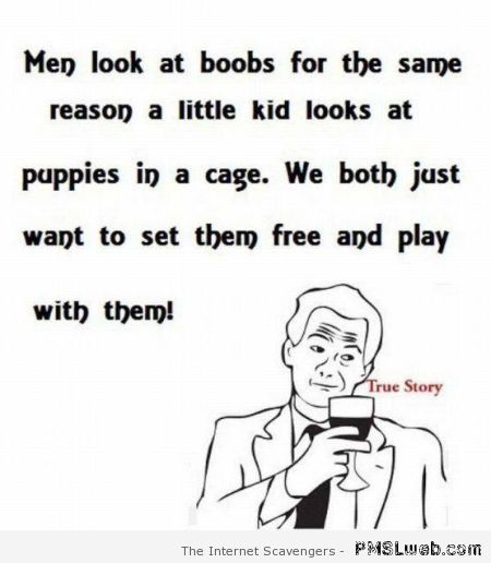 Why men look at boobs  funny at PMSLweb.com