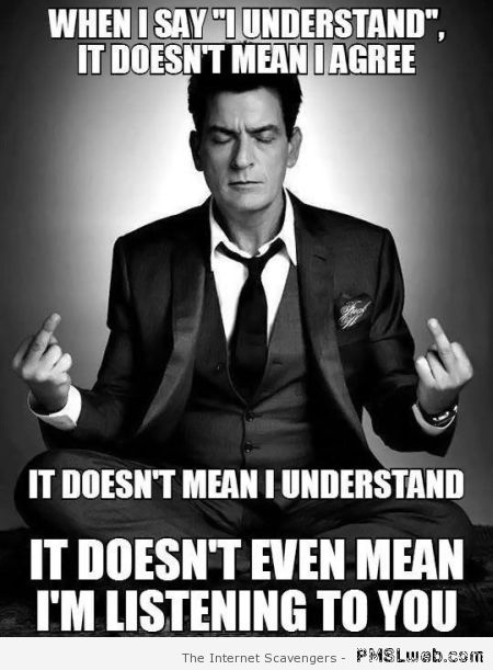 When I say I understand  - Sarcastic funnies at PMSLweb.com