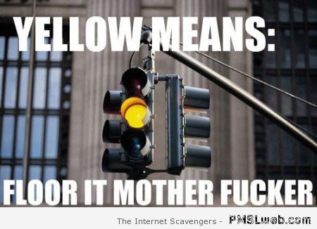 Yellow traffic light meme at PMSLweb.com