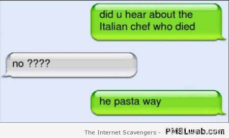 Italian chef who died joke at PMSLweb.com