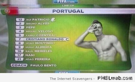 Portugal line-up Ronaldo funny at PMSLweb.com