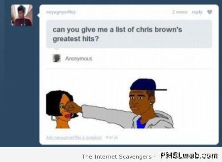 Chris Brown’s greatest hits humor at PMSLweb.com