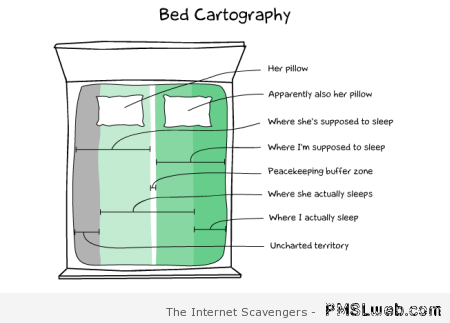 Bed cartography humor at PMSLweb.com