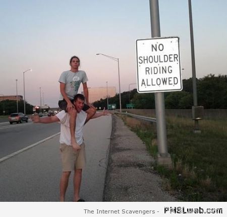 No shoulder riding humor at PMSLweb.com