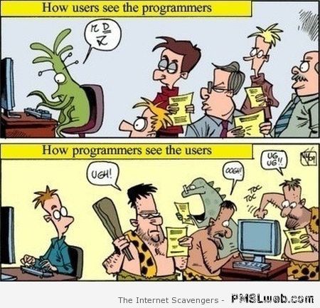 Programmers versus users humor at PMSLweb.com