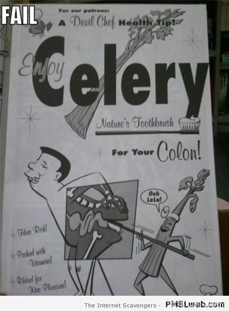 Celery toothbrush for your colon at PMSLweb.com
