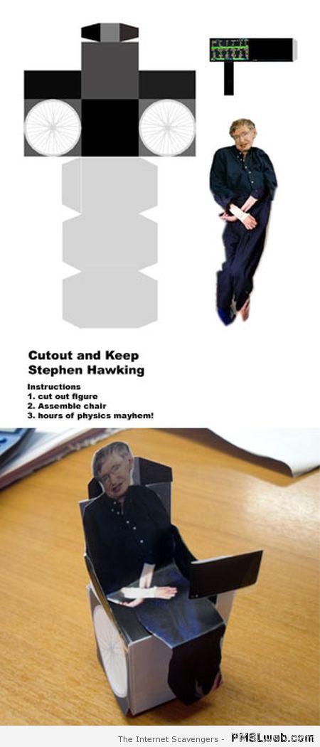 Cutout Stephen Hawking at PMSLweb.com
