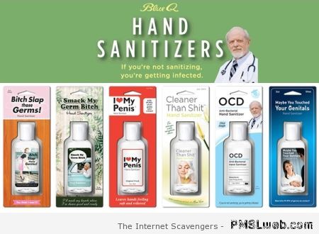 Funny hand sanitizers at PMSLweb.com
