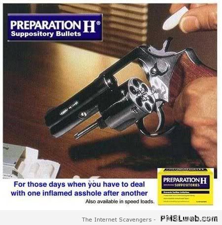 Preparation H suppository bullets – Funny Sunday at PMSLweb.com