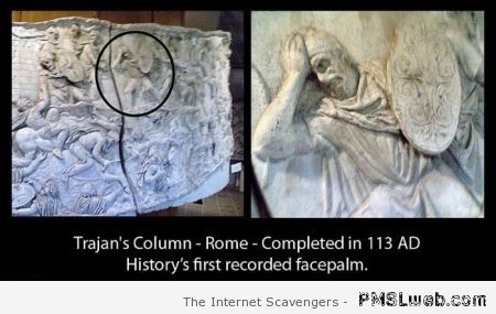 History’s first recorded facepalm at PMSLweb.com