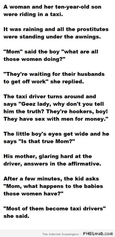 Taxi driver joke at PMSLweb.com