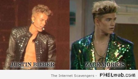 Justin Bieber and Zack Morris  - Weekend madness at PMSLweb.com
