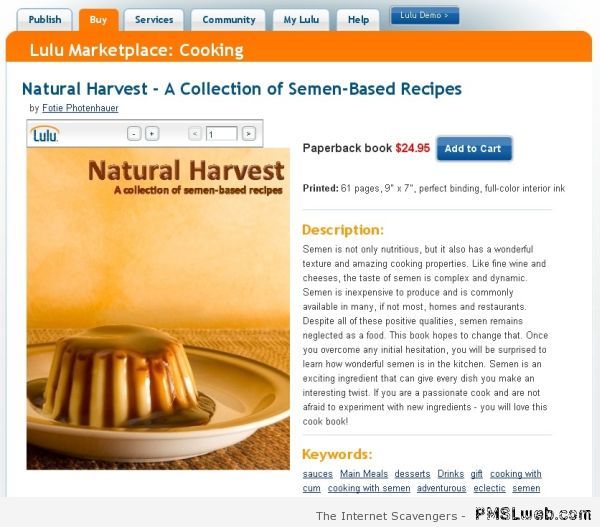 Semen-based recipes at PMSLweb.com