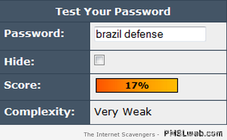 Brazil defense password humor at PMSLweb.com