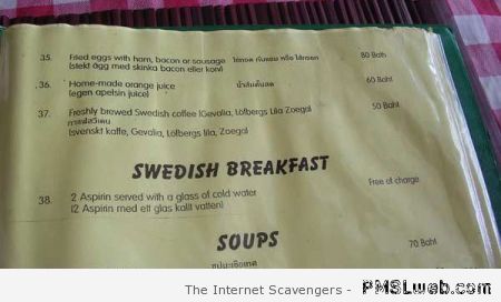 Swedish breakfast humor at PMSLweb.com
