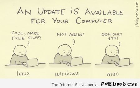 Computer update humor at PMSLweb.com