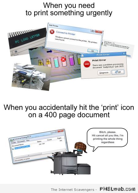 Scumbag printer humor – LOL pics at PMSLweb.com