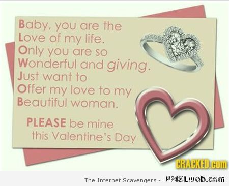 Funny Valentine blowjob card at PMSLweb.com