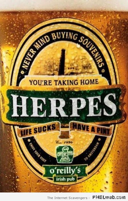 Funny Herpes beer at PMSLweb.com