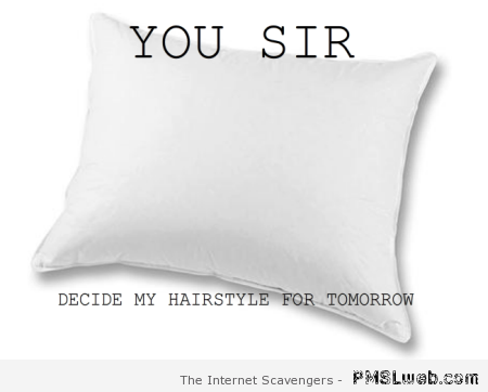 Pillow is a hairdresser humor at PMSLweb.com
