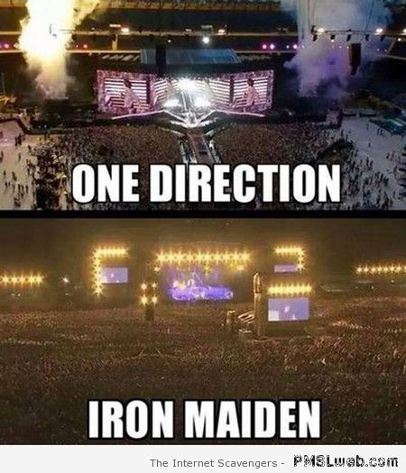 One direction versus Iron Maiden meme at PMSLweb.com